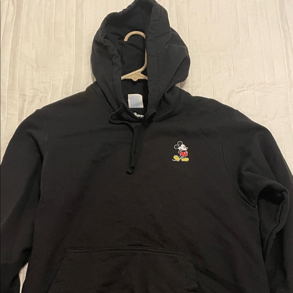 Disney Black Hoodie with Mickey Mouse Embroidery